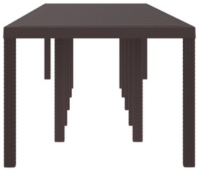 vidaXL Τραπέζι Κήπου Καφέ 350x100x73 εκ. Πολυ Ράτταν