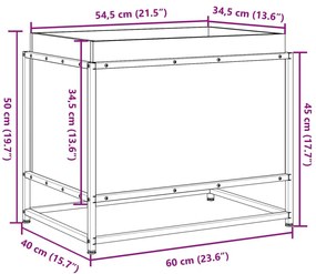 Ζαρντινιέρα Λευκή 60x40x50 εκ από Μασίφ Ξύλο Πεύκου - Καφέ