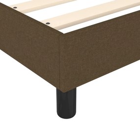 vidaXL Κρεβάτι Boxspring με Στρώμα Σκούρο Καφέ 140x190 εκ. Υφασμάτινο