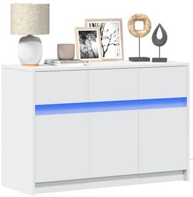 vidaXL Έπιπλο Τηλεόρασης με LED Λευκό 91x34x61 εκ. από Επεξ. Ξύλο