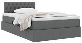 vidaXL Κρεβάτι με αποθηκευτικό χώρο και στρώμα με στρώμα Σκούρο Γκρι