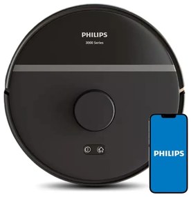 Philips  XU3000/01 Σκούπα Ρομπότ  Σκούπισμα &amp; Σφουγγάρισμα με Χαρτογράφηση και Wi-Fi Μαύρη