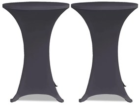 vidaXL Καλύμματα Τραπεζιού Ελαστικά 2 τεμ. Ανθρακί 70 εκ.