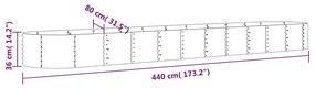 VidaXL Ζαρντινιέρα Ασημί 440x80x36 εκ. Γαλβανισμένος χάλυβας