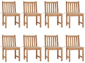 vidaXL Καρέκλες Κήπου 8 τεμάχια από Μασίφ Ξύλο Teak με Μαξιλάρια