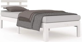 vidaXL Πλαίσιο Κρεβατιού Λευκό 100 x 200 εκ. από Μασίφ Ξύλο