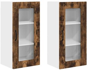 vidaXL Πάνελ πλυντηρίου πιάτων Kalmar 2 pcs Καπνιστό Δρύς