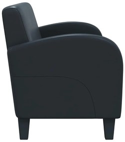 vidaXL Καναπές Διθέσιος Μαύρος από Συνθετικό Δέρμα