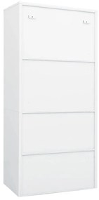 Ντουλάπα Λευκή 80 x 50 x 180 εκ. από Χάλυβα - Λευκό