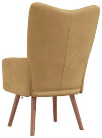 vidaXL Πολυθρόνα Relax Καφέ Βελούδινη