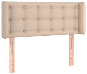 vidaXL Κεφαλάρι Κρεβατιού LED Καπουτσίνο 93x16x78/88 εκ. Συνθετ. Δέρμα