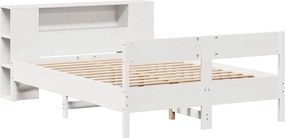 vidaXL Κρεβάτι Βιβλιοθήκη Χωρίς Στρώμα 140x200 εκ Μασίφ Ξύλο Πεύκο