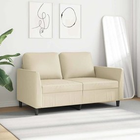 vidaXL Καναπές Διθέσιος Κρεμ 120 εκ. από Συνθετικό Δέρμα