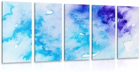 Εικόνα 5 μερών μπλε και μοβ αφηρημένη τέχνη