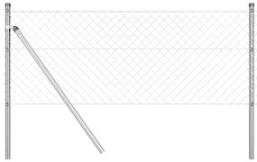 vidaXL Στύλος Περιφράξεων Ασημί 10 x 0,6 μ (40 x 40 χιλιοστά δίχτυ)