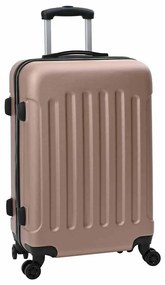 vidaXL Σετ Βαλίτσας με κλειδαριά 3 pcs ροζ χρυσό 50 x 31 x 78 εκ