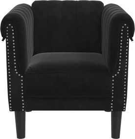 vidaXL Πολυθρόνα Μαύρη Βελούδινη