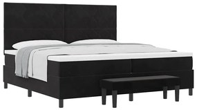 vidaXL Κρεβάτι με ελατήρια με στρώμα Μαύρο 200 x 200 cm Βελούδο
