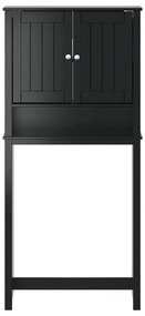 vidaXL Ντουλάπι Πλυντηρίου BERG Μαύρο 76x27x164,5 εκ. από Μασίφ Ξύλο