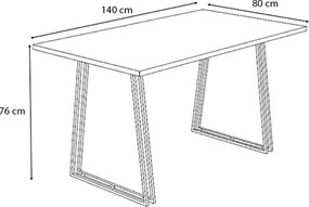 Τραπέζι Gable Megapap χρώμα γκρι σκυροδέματος 140x80x76εκ.