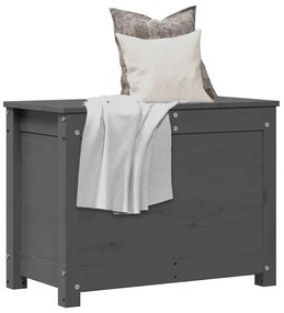 vidaXL Κουτί Αποθήκευσης Μαύρο 60x32x45,5 εκ από Μασίφ Ξύλο Πεύκου