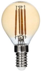 GloboStar 99033 Λάμπα LED Long Filament E14 G45 Γλομπάκι 4W 350lm 360° AC 220-240V IP20 Φ4.5 x Υ7.5cm Ultra Θερμό Λευκό 2200K με Μελί Γυαλί - Dimmable - 3 Years Warranty