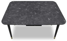 Τραπέζι Nero Megapap επεκτεινόμενο από MDF/ ξύλο χρώμα μαύρο εφέ μαρμάρου 124/152x80x74εκ. - Ξύλο - GP044-0009,1