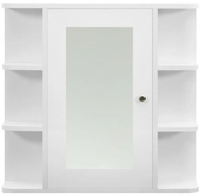 vidaXL Καθρέφτης Μπάνιου με Ντουλάπι Λευκό 66 x 17 x 63 εκ. από MDF