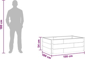 vidaXL Υπερυψωμένη Ζαρντινιέρα Καφέ 150 x 100 x 54 cm