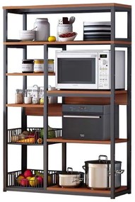 Ραφιέρα Leena 072-000040 80x30x142cm Walnut-Black