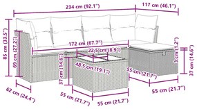 ΣΕΤ ΚΑΝΑΠΕ ΚΗΠΟΥ 6 ΤΕΜ. ΜΠΕΖ ΣΥΝΘΕΤΙΚΟ ΡΑΤΑΝ ΜΕ ΜΑΞΙΛΑΡΙΑ 3325275