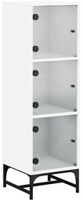 vidaXL Ντουλάπι Λευκό 35 x 37 x 120 εκ. με Γυάλινες Πόρτες