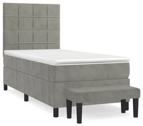 ΚΡΕΒΑΤΙ BOXSPRING ΜΕ ΣΤΡΩΜΑ ΑΝΟΙΧΤΟ ΓΚΡΙ 80X200 ΕΚ. ΒΕΛΟΥΔΙΝΟ 3137809