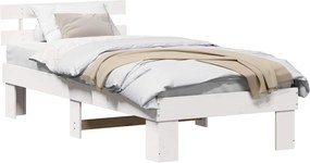 vidaXL Σκελετός Κρεβατιού Λευκό 90 x 190 cm Στερεά ξυλεία πεύκου