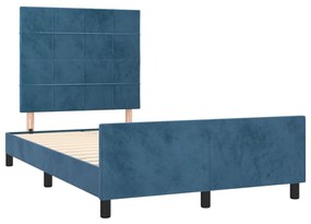 vidaXL Πλαίσιο Κρεβατιού με Κεφαλάρι Σκ. Μπλε 120x200 εκ. Βελούδινο
