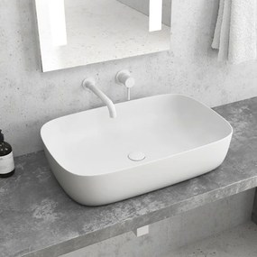Νιπτήρας Επικαθήμενος LT 2143-PMW 60x39x14,5cm White Matt Karag Πορσελάνη