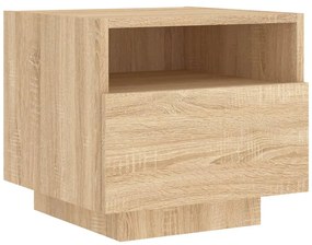 vidaXL Κομοδίνο με Φώτα LED Sonoma Δρυς 40 x 39 x 37 εκ.