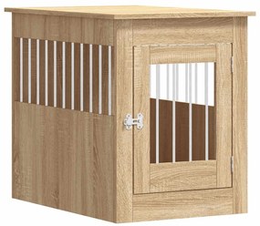 vidaXL Κλουβί Σκύλου Sonoma Δρυς 55 x 80 x 68 εκ. από Επεξεργ. Ξύλο