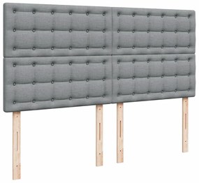 Κρεβάτι Boxspring με Στρώμα Ανοιχτό Γκρι 180x200 εκ. Υφασμάτινο - Γκρι