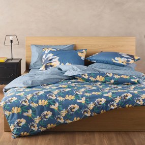 Σεντόνια Janus 01 (Σετ 4τμχ) Blue Kentia Υπέρδιπλo 240x270cm 100% Βαμβάκι