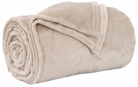 vidaXL Κουβέρτα Μπεζ 220 x 240 cm Μαλλί