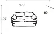 ΚΑΝΑΠΕΣ LAGUNA 2s 170x90x90 DIOMMI 43-041