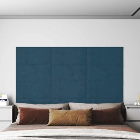 vidaXL Κεφαλάρι Τοίχου 12 pcs Μπλε Βελούδο