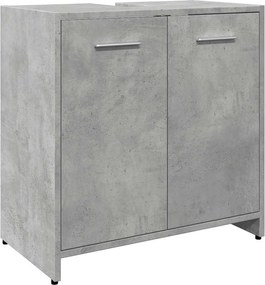 vidaXL Ντουλάπι Νιπτήρα Μπάνιου Μπετόν Γκρι 60x33x60 εκ. Επεξ. Ξύλο