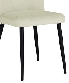 Καρέκλα Vika εκρού ύφασμα-πόδι μαύρο μέταλλο 48x58x90εκ 48x58x90 εκ.