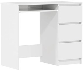 vidaXL Γραφείο Γυαλιστερό Λευκό 90 x 45 x 76 εκ. από Επεξ. Ξύλο