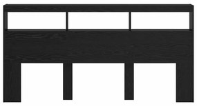 vidaXL Κεφαλάρι Μαύρη Οξυά 200 x 17 x 102 cm Επεξεργασμένο ξύλο
