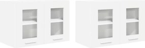 vidaXL Κρεμαστό ντουλάπι με αποθήκευση 2 pcs Λευκό 60 x 31 x 40 εκ