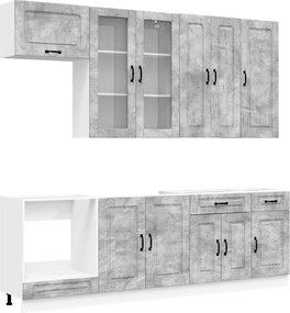 vidaXL Μονάδα κουζίνας KALMAR 8 pcs Γκρι Σκυροδέματος
