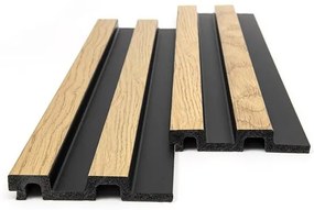 PS PANEL  ΜΕ 3D ΠΗΧΑΚΙΑ F4 RESIDENCE 21/122 mm  NAT.OAK/BLACK NewPlan